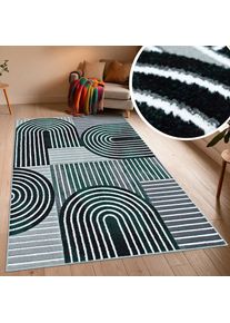 Goodproduct, GOODproduct Teppich &raquo;Lysandra&laquo; rechteckig 8 mm H&ouml;he 3D-Effekt, softer Kurzflor, pflegeleicht, leichter Glanz, Scandi-Look, gr&uuml;n, 