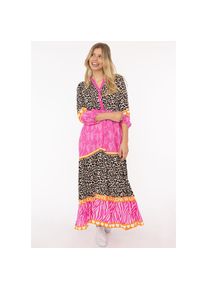 Zwillingsherz, Unisex, Maxikleid &raquo;"Wild Love"&laquo; Ohne Taschen mit Leo, Zebra und Mustermix, pink, L/XL (L/XL), N-Gr, Figurumspielendes Maxikleid