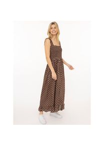 Zwillingsherz, Unisex, Maxikleid &raquo;"Classic Dots"&laquo; kn&ouml;chellang, breite Tr&auml;ger, mit Punkten, elastisches Oberteil, braun, S/M, N-Gr, Unisexkleid von 