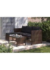 Ambia Garden Loungegarnitur , Dunkelbraun , Metall, Kunststoff, Glas , seitenverkehrt montierbar , 179x120 cm , wetterfest, Tisch mit Glasplatte , Gartenm&ouml;bel, Loungem&ouml;bel, Gartenlounge-Sets