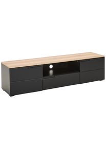 Mid.you Lowboard , Schwarz, Eichefarben , Kunststoff , 1 Schublade(n) Schubladen , 165x42x40 cm , Beim&ouml;bel erh&auml;ltlich, stehend , Wohnzimmer, TV M&ouml;bel, Lowboards, Lowboards stehend