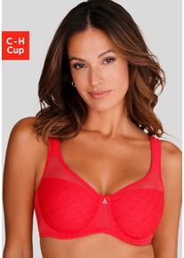 Nuance Witt Damen Minimizer-BH, rot, Gr&ouml;&szlig;e 75C, 82% Polyamid, 12% Elasthan, 6% Polyester