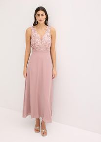 Maxikleid mit Paillettenstickerei in rosa, Gr&ouml;sse 40, bonprix