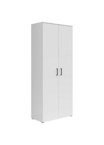 CARRYHOME Mehrzweckschrank , Weiss , Kunststoff , 5 F&auml;cher , 80x195x40 cm , FSC MIX , stehend , Garderobe, Garderobenschr&auml;nke