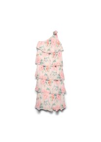 V&eacute;ro Moda Vero Moda, Unisex, Maxikleid &raquo;VMFELICIA OS RUFFLE ANKLE DRESS EXP&laquo; Kunstfaser, one shoulder Tr&auml;ger, peony aop:flower aop, XL, N-Gr, Kn&ouml;chellanges 