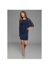 Laura Scott, Unisex, Abendkleid f&uuml;r festliche Anl&auml;sse, aus Milano Rib und Chiffon, elastisch, navy, 38, N-Gr, Abendkleid f&uuml;r festliche Anl&auml;sse