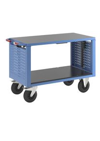 Carrello di montaggio, regolabile elettricamente in altezza, 2 ripiani, lungh. x largh. x alt. 1235 x 605 x 820 mm eurokraft pro