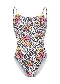 arena, Femmes Maillot de bain 'Water Prints', jaune / rose / noir / blanc