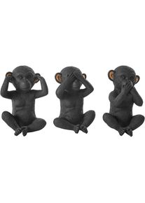 Goodproduct, GOODproduct Dekofigur &raquo;Affen&laquo;, schwarz, Polyresin (Kunststein), B/H/T: 13 cm x 18 cm x 12 cm