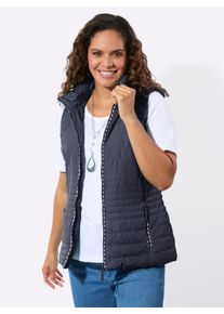 WITT Damen Kapuzenweste mit gestreiftem Futter, marine, Gr&ouml;&szlig;e 46, 100% Polyester. Wattierung: 100% Polyester