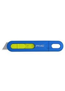 PHC Einweg-Sicherheitsmesser Volo&trade;, f&uuml;r Links-/Rechtsh&auml;nder, Auto-Klingenr&uuml;ckzug, Umh&auml;nge&ouml;se, Kunststoff, blau-gelb, 10 St&uuml;ck