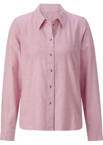 Damen Hemdbluse aus Baumwoll-Stoff altrosa-meliert