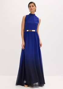 Chiffonkleid mit Kragen und Accessoire in blau, Gr&ouml;sse 50, bonprix
