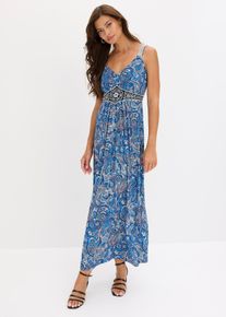 Maxikleid mit Applikationen in blau, Gr&ouml;sse 32/34 (XS), bonprix
