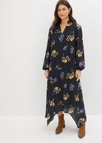 Chiffonkleid in schwarz, Gr&ouml;sse 46, bonprix