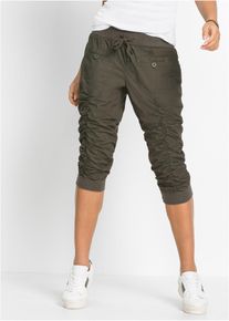 Bequeme Capri-Hose in gr&uuml;n, Gr&ouml;sse 48, 100% Baumwolle, bonprix