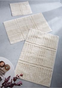 Badematte mit Hoch/Tief Musterung in beige, 45x50 cm, bonprix