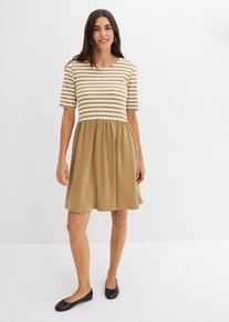 Shirtkleid aus reiner Baumwolle in braun, Gr&ouml;sse 36/38 (S), 100% Baumwolle, bonprix