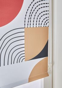 Store enrouleur occultant &agrave; imprim&eacute; r&eacute;tro en blanc150x45 cm, Couleur/Motif: blanc/brun marsala, bonprix