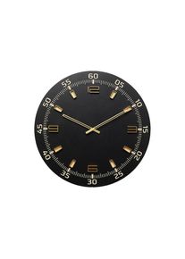 KARE Design, Wanduhr &raquo;Milk Bar 60 cm&laquo;, goldfarben, schwarz, &Oslash; 60cm, 1 x AA Batterie ist nicht im Lieferumfang enthalten