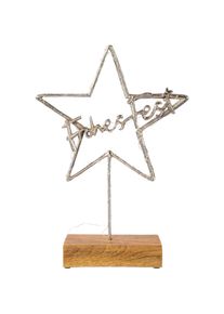 "Creativ Deco, Creativ deco Dekoobjekt &raquo;LUMEN, Deko-Stern mit Schriftzug ""Frohes Fest""&laquo; Weihnachtsdeko mit LED Beleuchtung, Batteriebetrieb, 