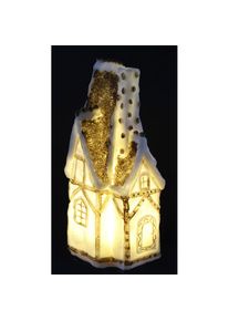 I.Ge.A., I.GE.A. Dekofigur &raquo;Haus&laquo; Weihnachtsdeko aus Polyresin, H&ouml;he ca. 24 cm, wei&szlig;, Polyresin, B/H/T: 10 cm x 24 cm