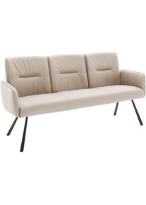 MCA furniture, MCA furniture Sitzbank &raquo;Delane&laquo; 1 Stk. tlg. Taschenfederkern, Lehnenkippfunktion, Armlehnen, beweglicher R&uuml;cken, creme, schwarz, Leder,