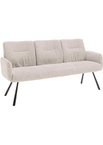 MCA furniture, MCA furniture Sitzbank &raquo;Delane&laquo; 1 Stk. tlg. Taschenfederkern, Lehnenkippfunktion, Armlehnen, beweglicher R&uuml;cken, creme, schwarz, Metall