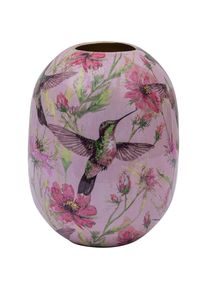 Creativ Home, Creativ home Tischvase &raquo;Vase&laquo; mit floralem Dekor, rosa, B/H/T: 24 cm &Oslash; 18 cm