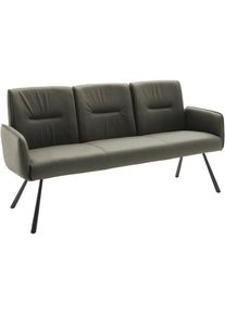 MCA furniture, MCA furniture Sitzbank &raquo;Delane&laquo; 1 Stk. tlg. Taschenfederkern, Lehnenkippfunktion, Armlehnen, beweglicher R&uuml;cken, olive, schwarz, Leder,