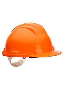 Portwest Arbeits-Sicherheitshelm PS61, unbel&uuml;ftet, mit Schirm, Regenrinne, verstellbares Kopfteil, PEHD, orange