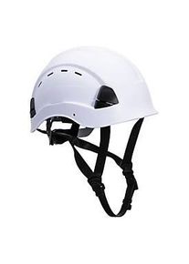 Portwest Bergsteiger-Helm Height Endurance, EN 1249, bel&uuml;ftet, verstellbares Kopfteil, ohne Schild, ABS und PC, weiss