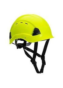 Portwest Bergsteiger-Helm Height Endurance, EN 1249, bel&uuml;ftet, verstellbares Kopfteil, ohne Schild, ABS und PC, gelb