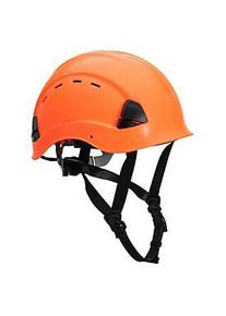 Portwest Bergsteiger-Helm Height Endurance, EN 1249, bel&uuml;ftet, verstellbares Kopfteil, ohne Schild, ABS und PC, orange