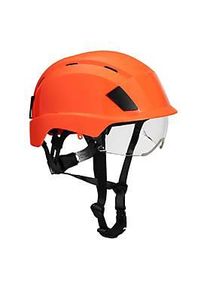 Portwest Bergsteiger-Helm PS80, EN 397/EN 12492, bel&uuml;ftet, integriertes Visier, verstellbares Kopfteil, ABS und PC, orange