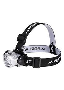 Portwest LED-Kopflicht PA50, Helligkeit 40 lm, bis 15 m, bis 10 h, 2 Funktionen, neigbar, Batteriebetrieb, silber, 1 St&uuml;ck
