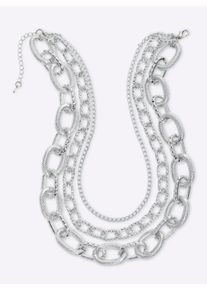 Heine Witt Damen Collier, silberfarben, Gr&ouml;&szlig;e 0, 100% Metall