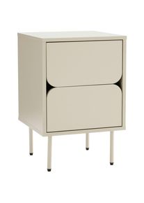 Xora Nachttisch , Seidengrau , Metall, Holzwerkstoff , 2 Schublade(n) Schubladen , 40x60x40 cm , Schlafzimmer, Nachttische