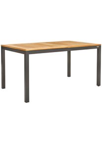 Ambia Garden Gartentisch , Anthrazit, Naturfarben , Holz, Metall , Teakholz , massiv, Hartholz , rechteckig , eckig , 90x74x150-210 cm , FSC , ausziehbar , Gartenm&ouml;bel, Gartentische, Gartentische ausziehbar