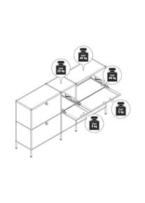 Tchibo - Grand buffet en m&eacute;tal &laquo; Cn3 &raquo; &agrave; 6 abattants - noir