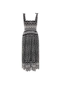 Zwillingsherz, Unisex, Maxikleid &raquo;"Lochstickerei"&laquo; kn&ouml;chellang, mit verstellbaren Tr&auml;gern, Lochspitze, schwarz, S/M, N-Gr, Unisexkleid von 