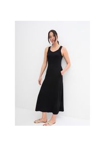 bonprix, Unisex, bonprix Maxikleid aus Jersey-Material, mit Viskose-Anteil, l&auml;ssige Passform, schwarz, 40/42 (M), N-Gr, Unkompliziertes Jersey-