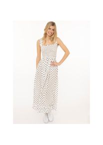 Zwillingsherz, Unisex, Maxikleid &raquo;"Classic Dots"&laquo; kn&ouml;chellang, breite Tr&auml;ger, mit Punkten, elastisches Oberteil, wei&szlig;, L/XL, N-Gr, Unisexkleid von 