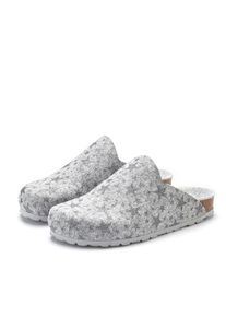 Vivance Dreams, Unisex, Pantolette &raquo;Pantolette, Clog, Pantoffel, Hausschuh,&laquo; aus Filz mit w&auml;rmenden Korkfussbett & Sternenprint, grau, 37, Made in 