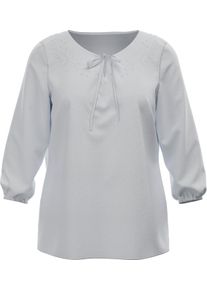 Damen Schlupfbluse mit ton-in-ton-farbener Stickerei ecru