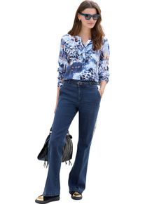 Damen Druckbluse im Animal-Denim-Dessin ecru-mittelblau-bedruckt