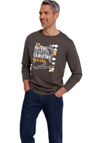 Herren Langarmshirt mit Druckmotiv graphit
