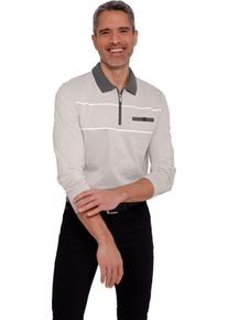Herren Poloshirt mit langen &Auml;rmeln hellgrau