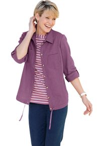 Damen Hemdbluse in Cord-Qualit&auml;t violett