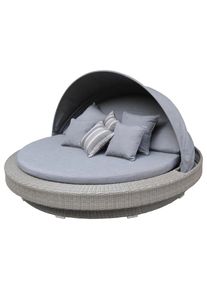 Amatio Gartenmuschel , Grau , Metall, Kunststoff, Textil , 218x127x218 cm , grosse Liegefl&auml;che, verstellbares Dach, klappbare R&uuml;ckenlehne , Gartenm&ouml;bel, Loungem&ouml;bel, Sonneninseln